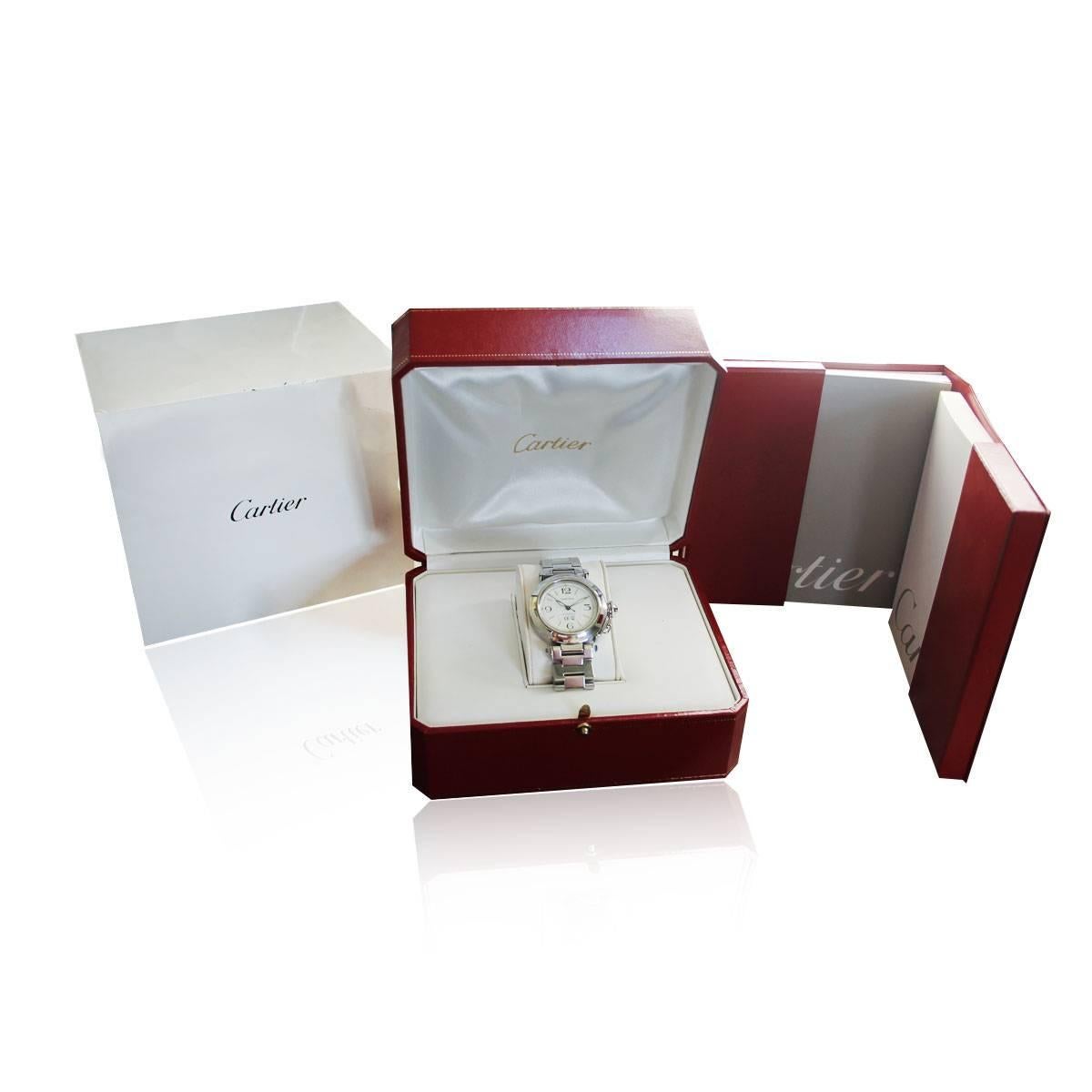 Cartier ladies Stainless Steel Pasha C Big Date Automatic Wristwatch 2