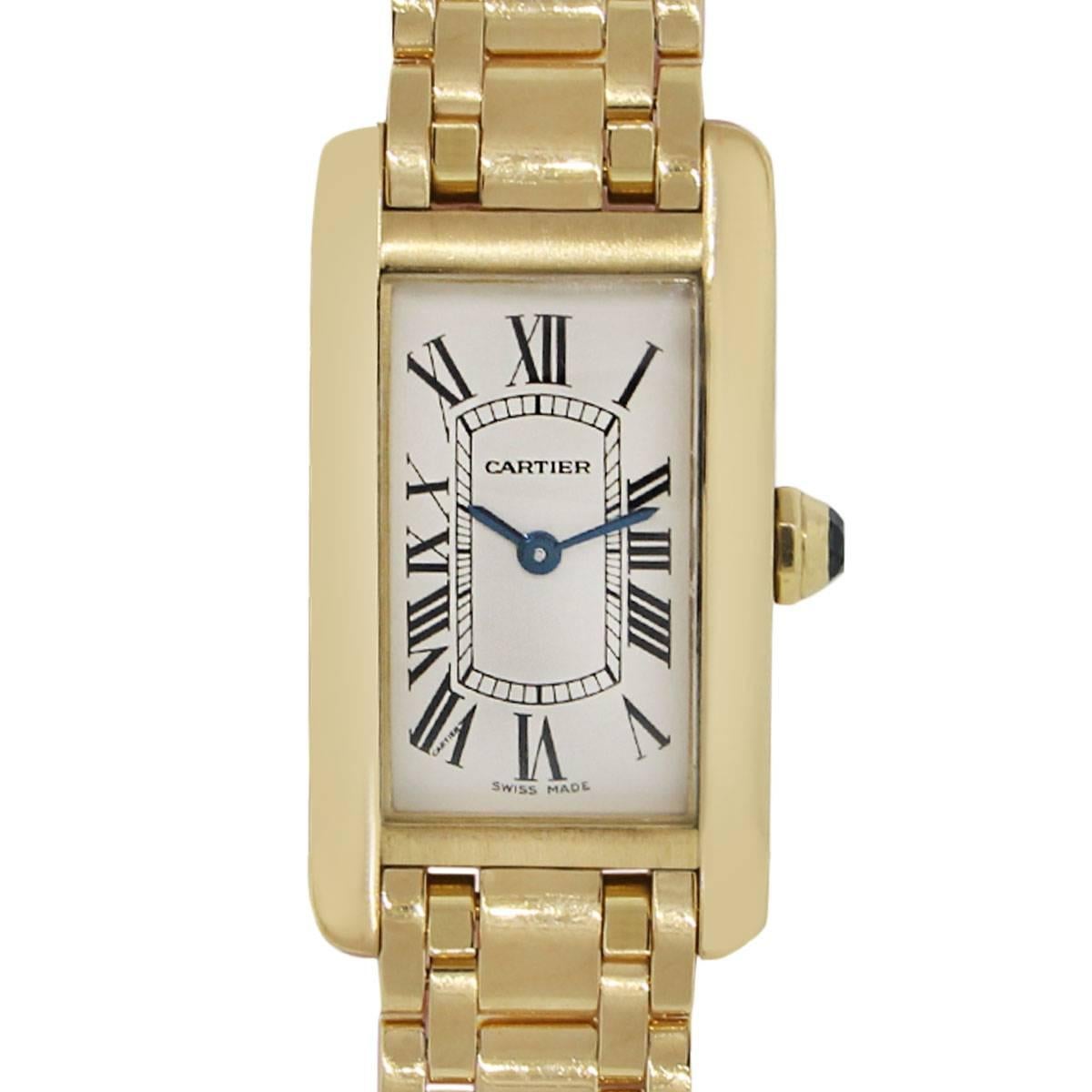 Cartier Ladies Yellow Gold Tank Americaine Quartz Wristwatch Ref W26015K2