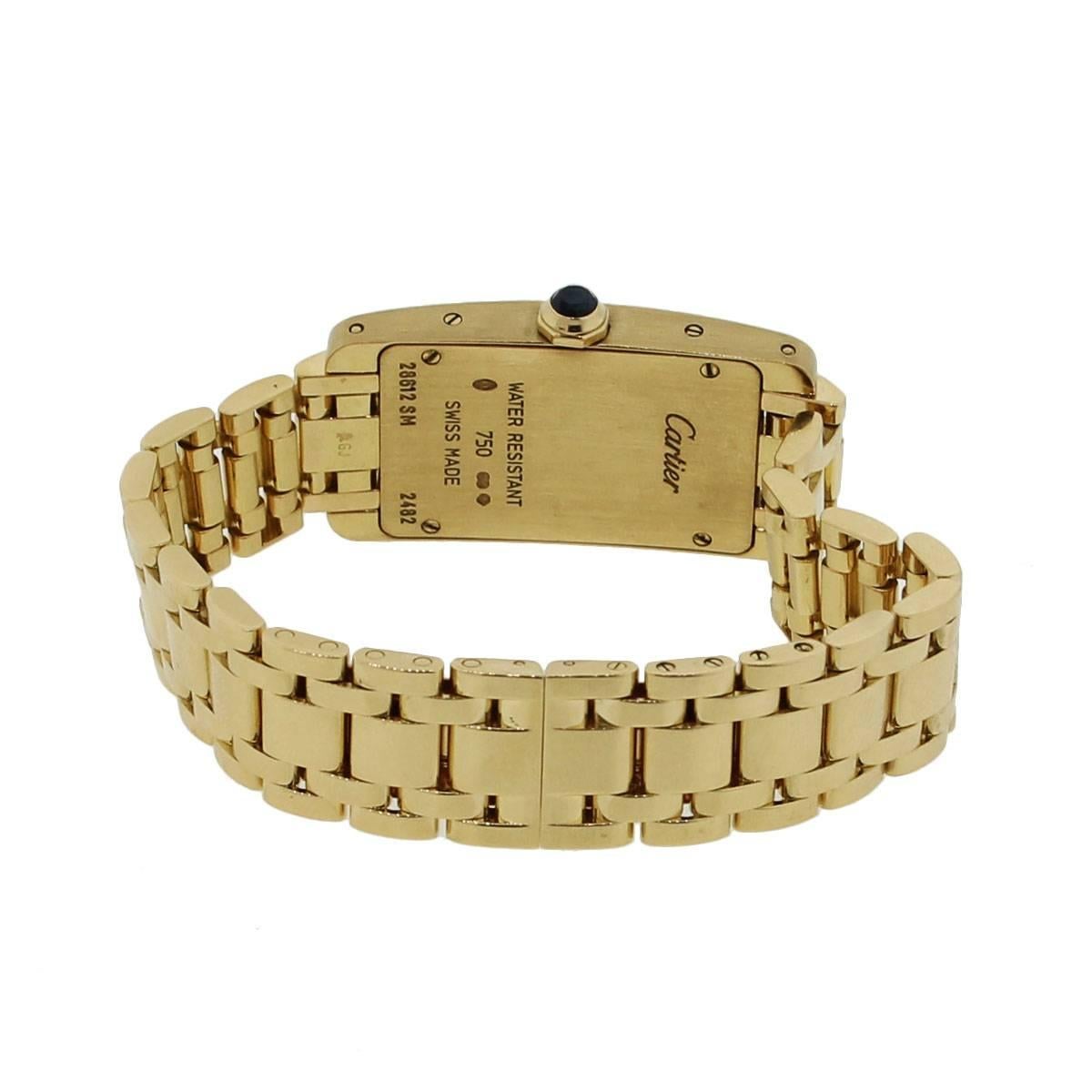 Cartier Ladies Yellow Gold Tank Americaine Quartz Wristwatch Ref W26015K2 1