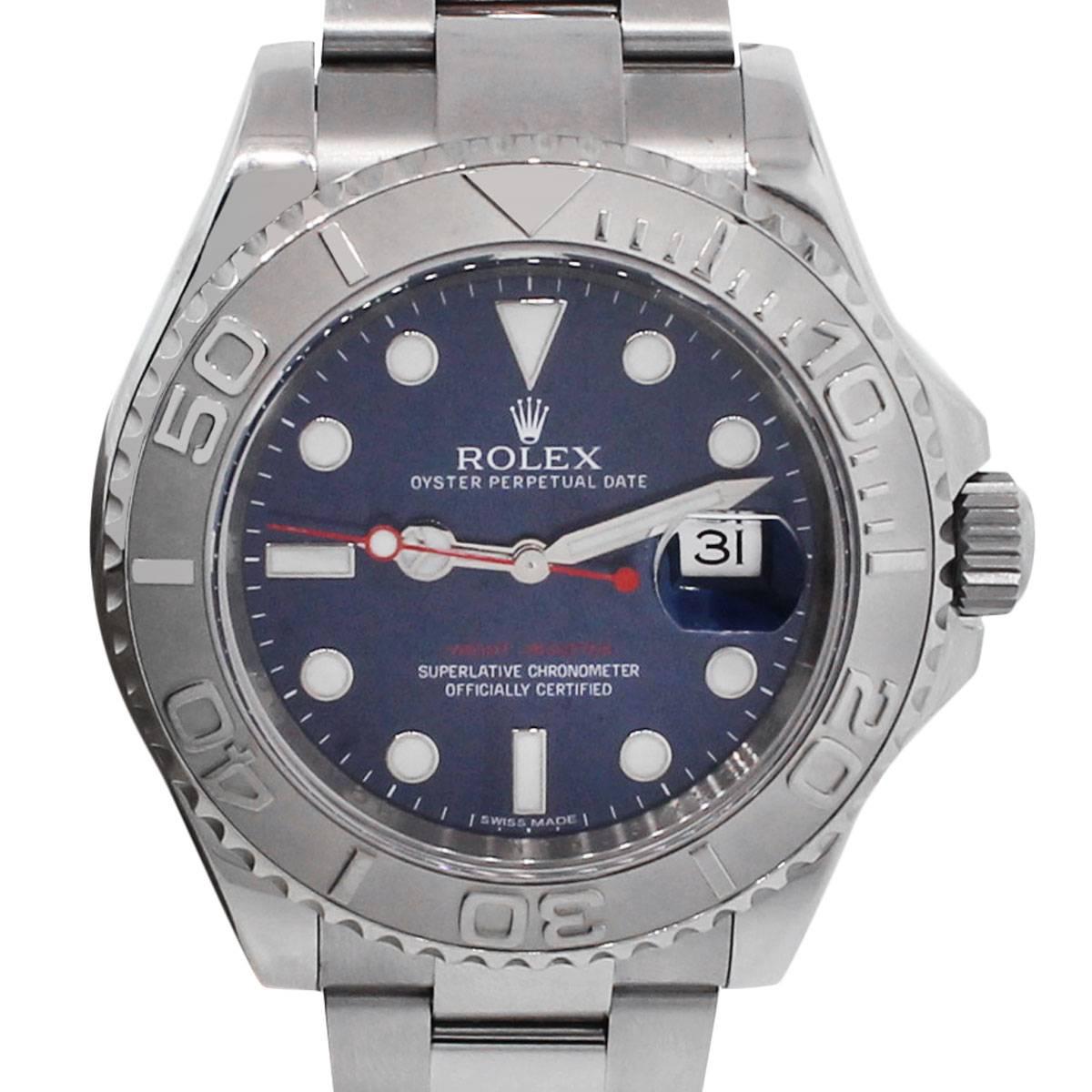 Rolex Stainless Steel Yachtmaster Blue Dial Automatic Wristwatch Ref 116622