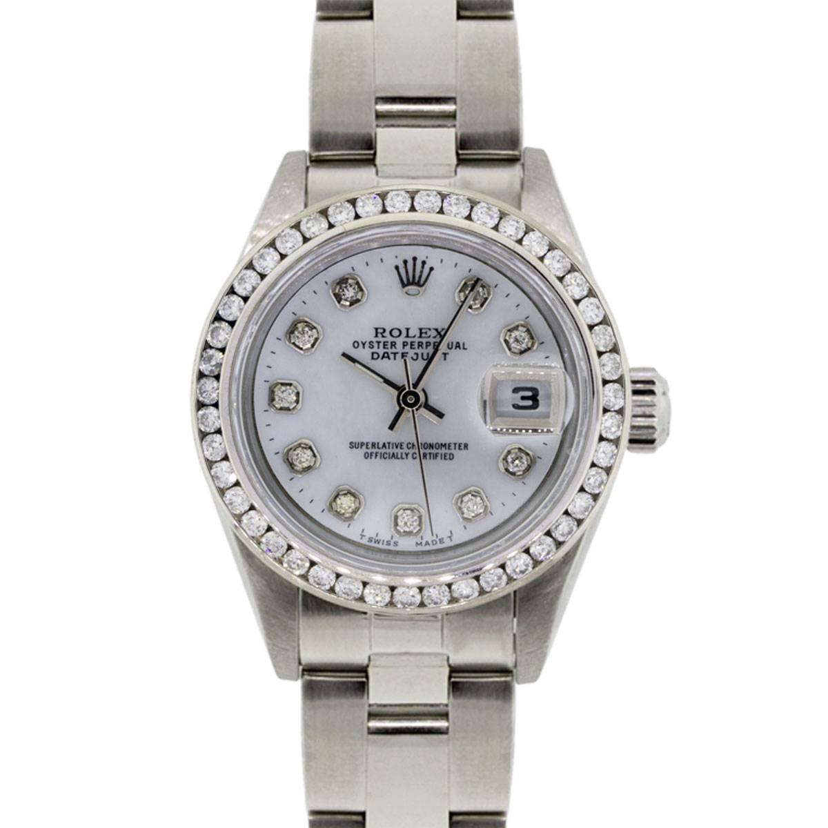 Rolex Ladies Stainless Steel Diamond Datejust Automatic Wristwatch Ref 79174