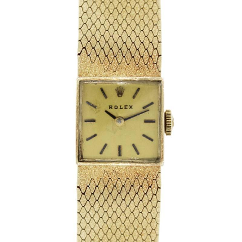 Rolex Ladies Yellow Gold Vintage Manual Wristwatch
