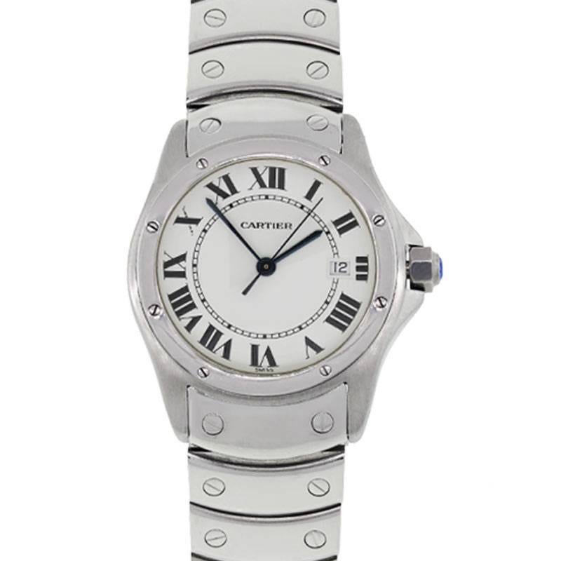 Cartier Ladies Stainless steel Santos Ronde Quartz Wristwatch Ref 1561 