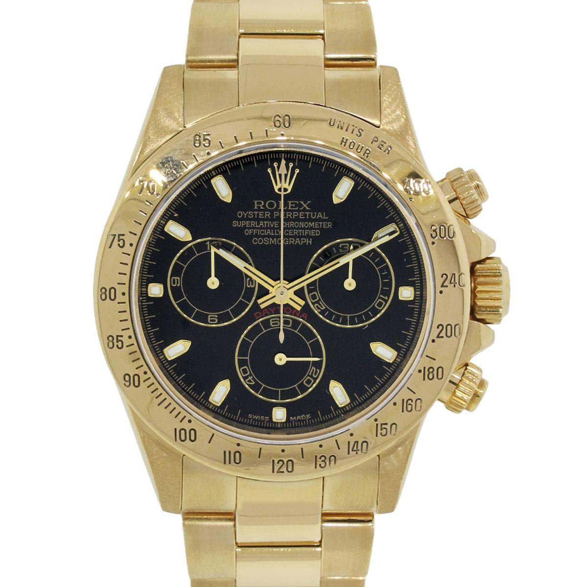 Rolex yellow gold Daytona chronograph Automatic Wristwatch Ref 116528 