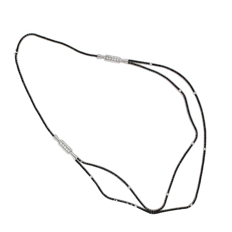 Black Diamond and White Diamond Long Station Necklace at 1stDibs