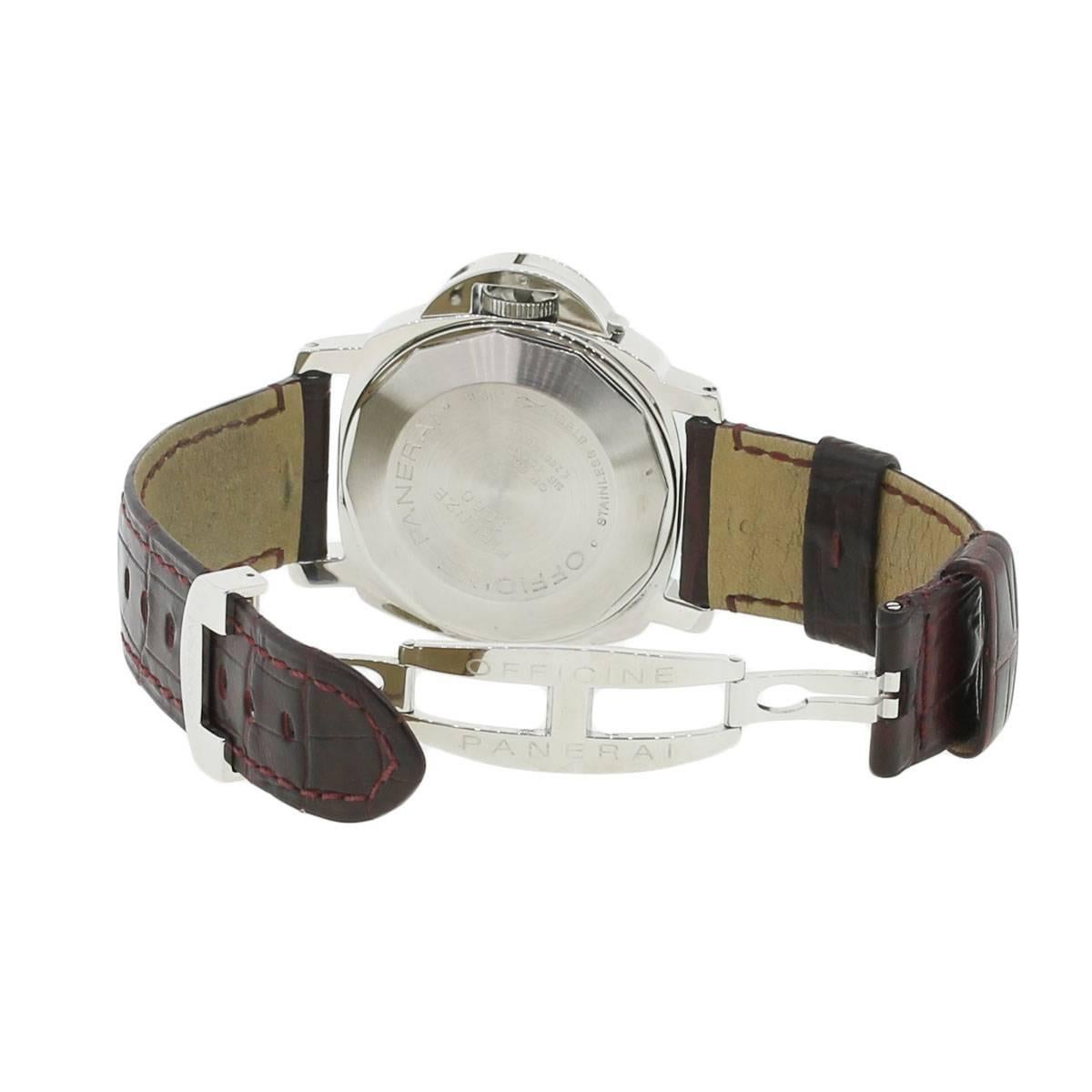 Men's Panerai Stainless steel Luminor Marina Automatic Wristwatch Ref PAM104