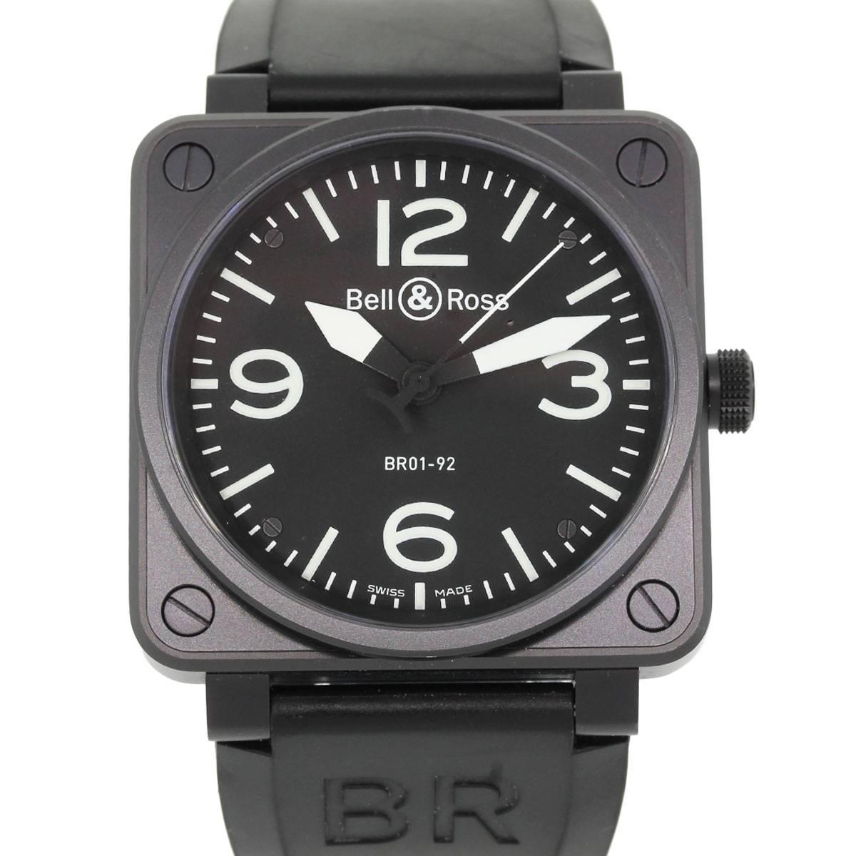 Bell & Ross Stainless Steel Carbon Black PVD Automatic Wristwatch Ref BR01-92