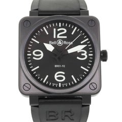 Bell & Ross Stainless Steel Carbon Black PVD Automatic Wristwatch Ref BR01-92