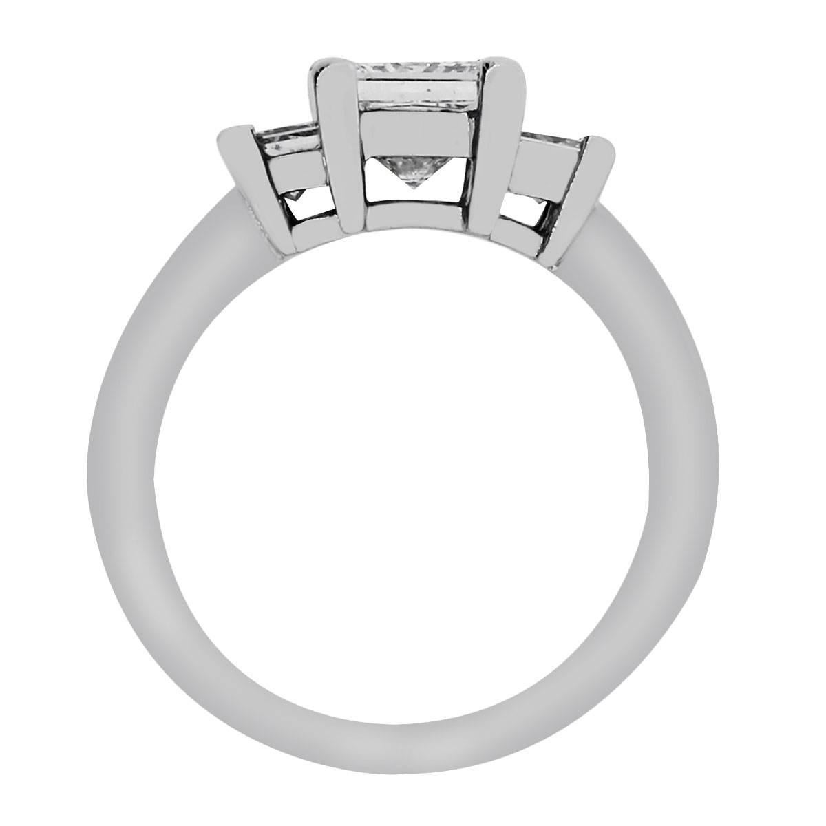 Women's or Men's GIA Certified 1.51 Carat Princess Cut Diamond Engagement Ring