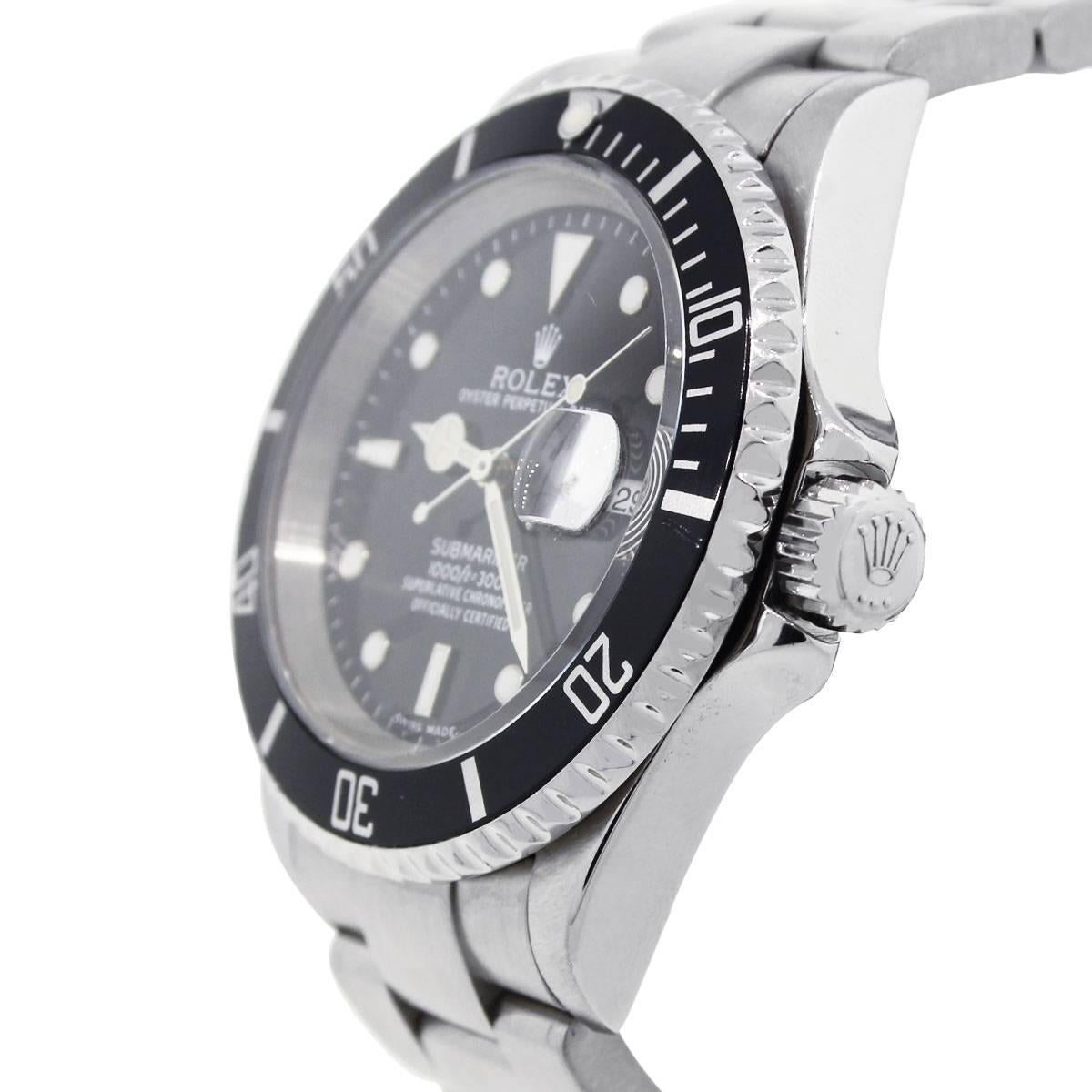 Rolex Stainless steel Submariner Automatic Wristwatch Ref 16610  In Excellent Condition In Boca Raton, FL