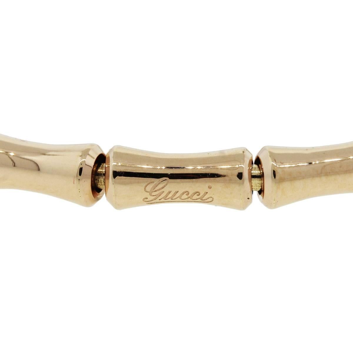 Designer: Gucci
Material: 18k rose gold
Clasp: No clasp, bracelet stretches
Total Weight: 8.8g (5.7dwt)
Measurements: This bracelet will fit up to a 7″ wrist
Additional Details: This item comes with a presentation box!
SKU: G6843
