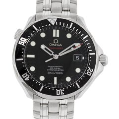 Omega Stainless steel Seamaster Black Dial Automatic Wristwatch