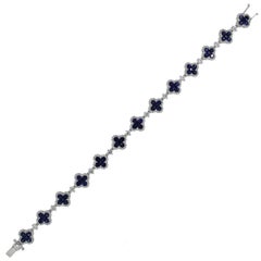 Sapphire and Diamond Clover Motif Bracelet