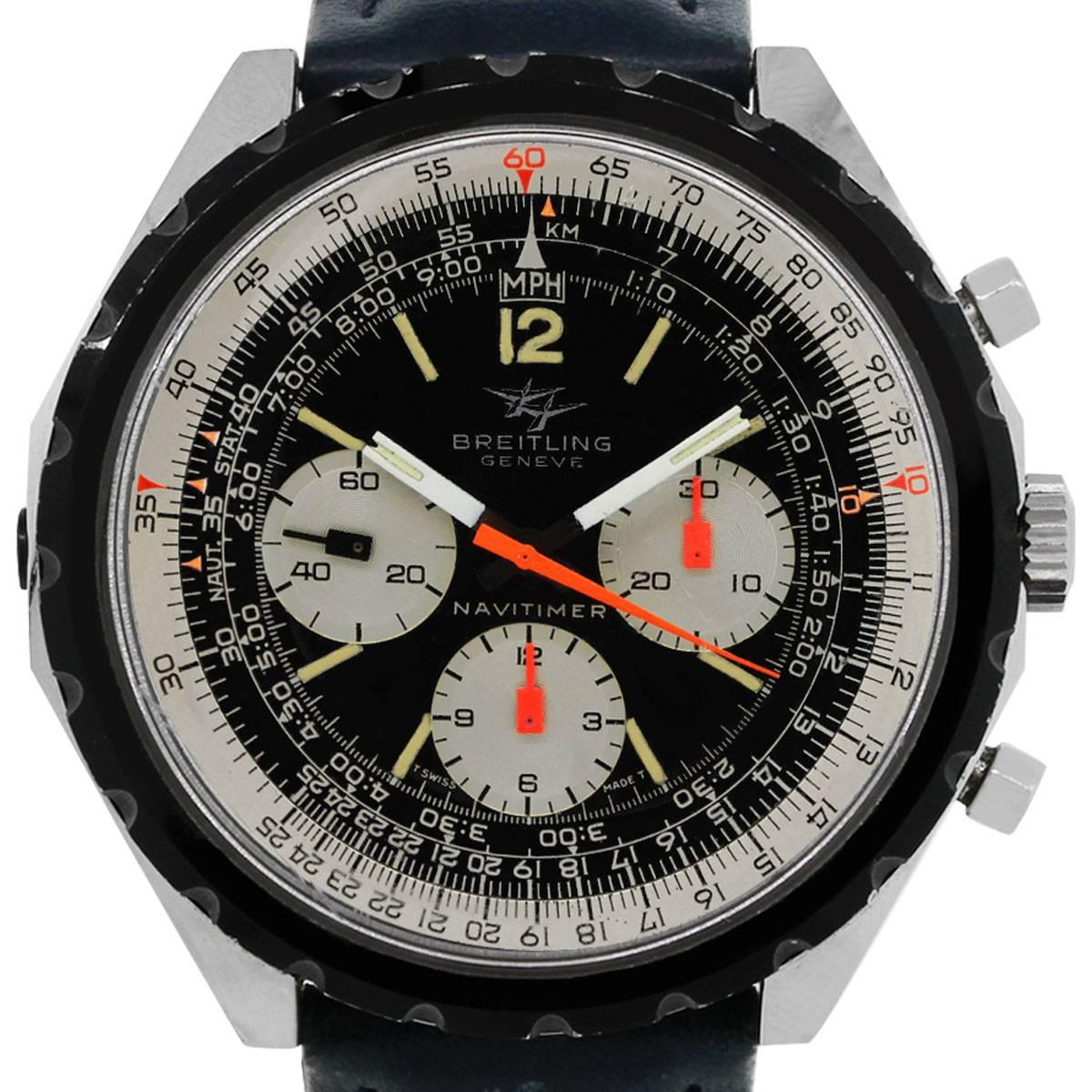 Breitling Stainless Steel Navitimer Chronograph Manual Wristwatch Ref 0816