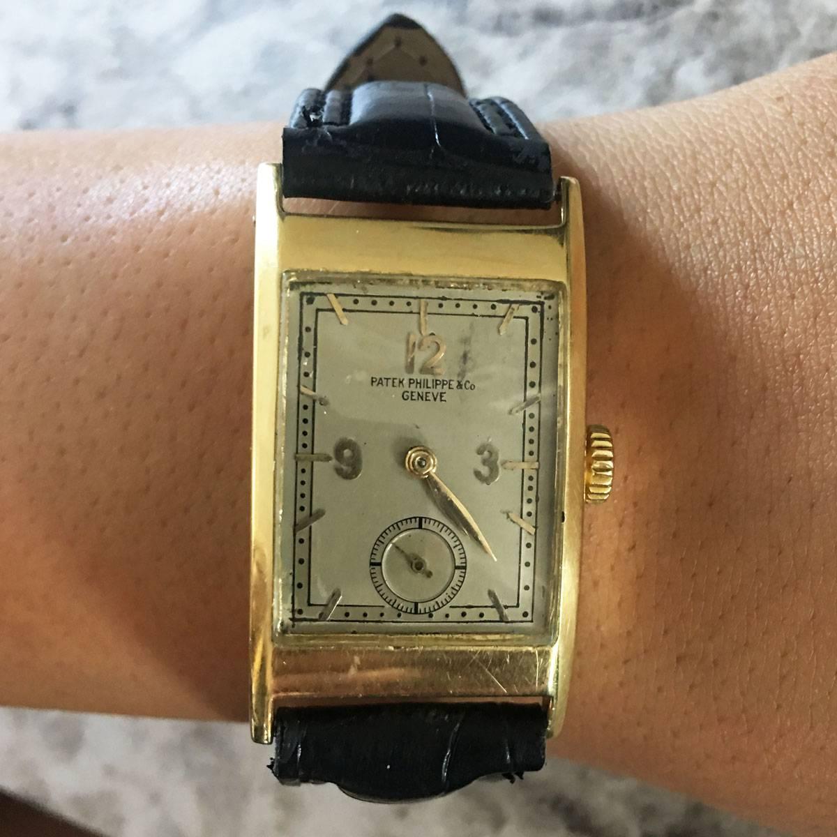 Patek Philippe yellow gold Vintage Subdial Manual Wristwatch 1