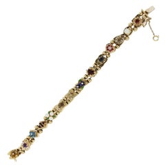 Diamond Multi Gemstone Slide Bracelet