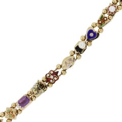 Diamond and Multi Gemstone Slide Bracelet