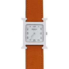 Hermes Stainless Steel Wrap around Leather Quartz Wristwatch