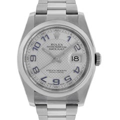 Rolex Stainless Steel Datejust Decorated Arabic Dial Automatic Wristwatch