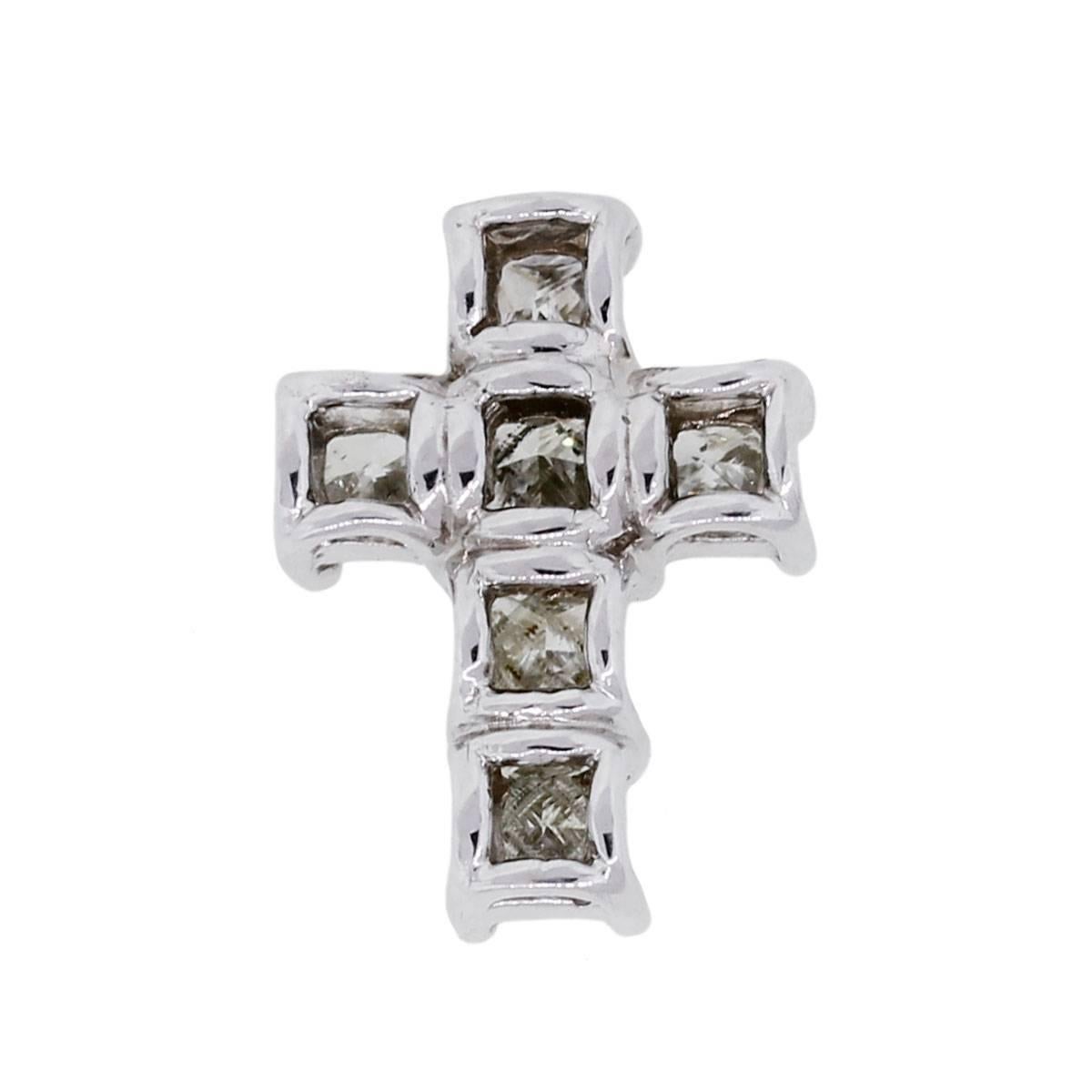 princess cut cross pendant