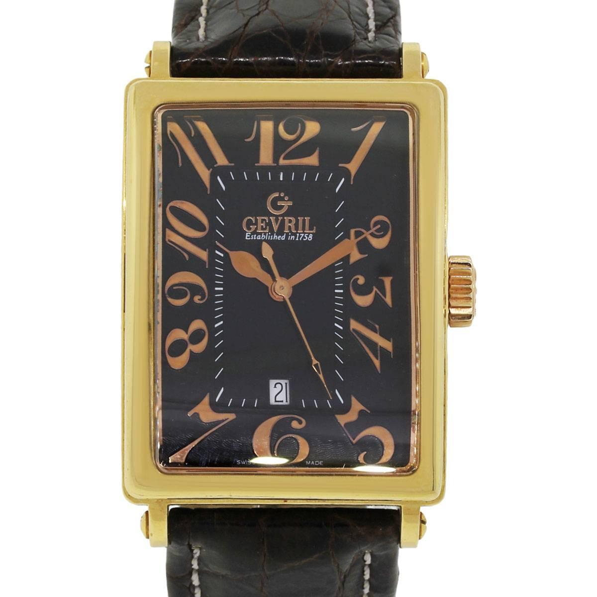 Gevril Yellow Gold Avenue of Americas Ltd Ed Automatic Wristwatch