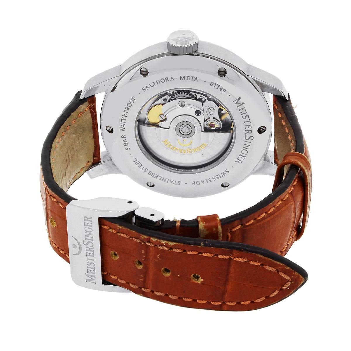 Men's Meistersinger Salthora Stainless Steel Meta Blue Automatic Wristwatch