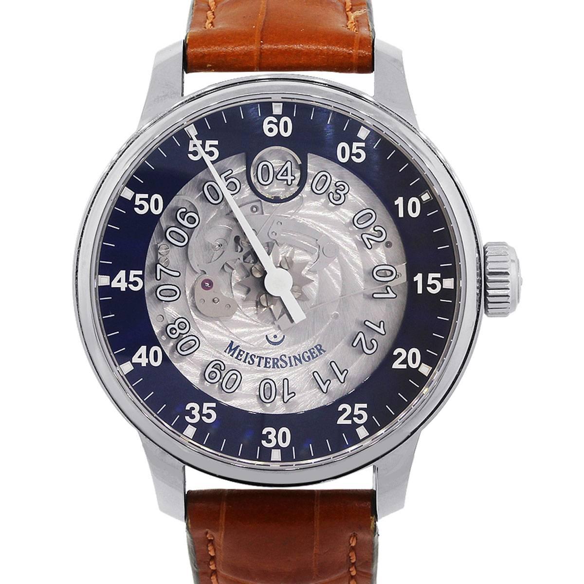Meistersinger Salthora Stainless Steel Meta Blue Automatic Wristwatch