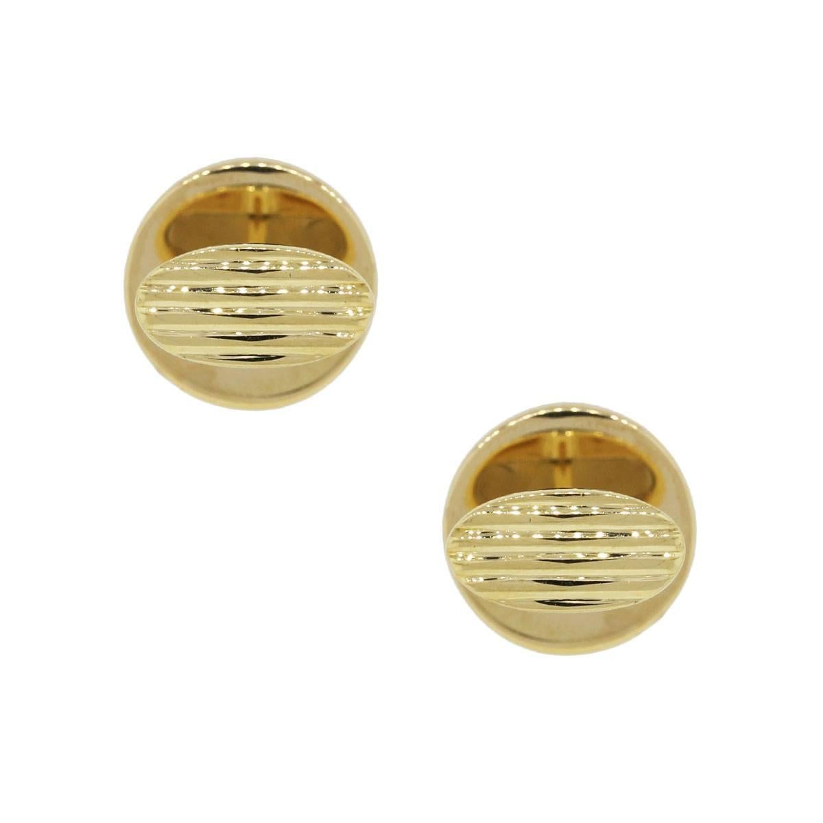 Women's or Men's Bulgari Tri-Tone Gents Cufflinks For Sale