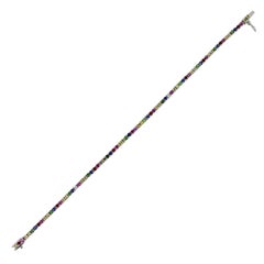 Diamond and Multi-Color Stone Tennis Bracelet