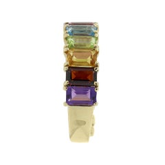 Multi-Color Emerald Cut Gemstone Band