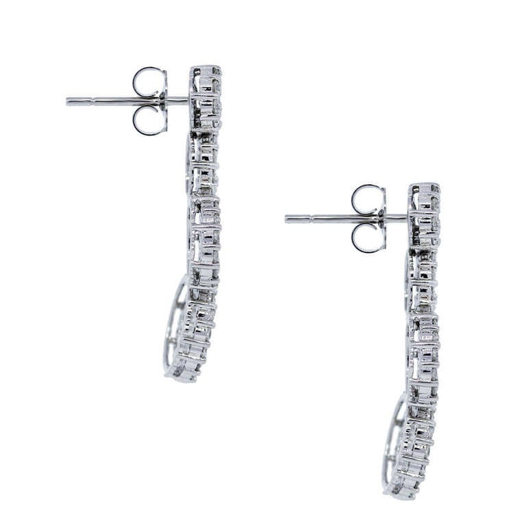 Pave Set Diamond Multi-Circle Drop Dangle Earrings In Excellent Condition In Boca Raton, FL