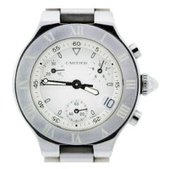 Vintage Cartier Stainless Steel Chronoscraph 21 2996 Watch