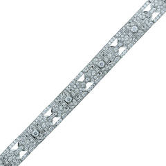Round Brilliant Diamond Platinum Bracelet