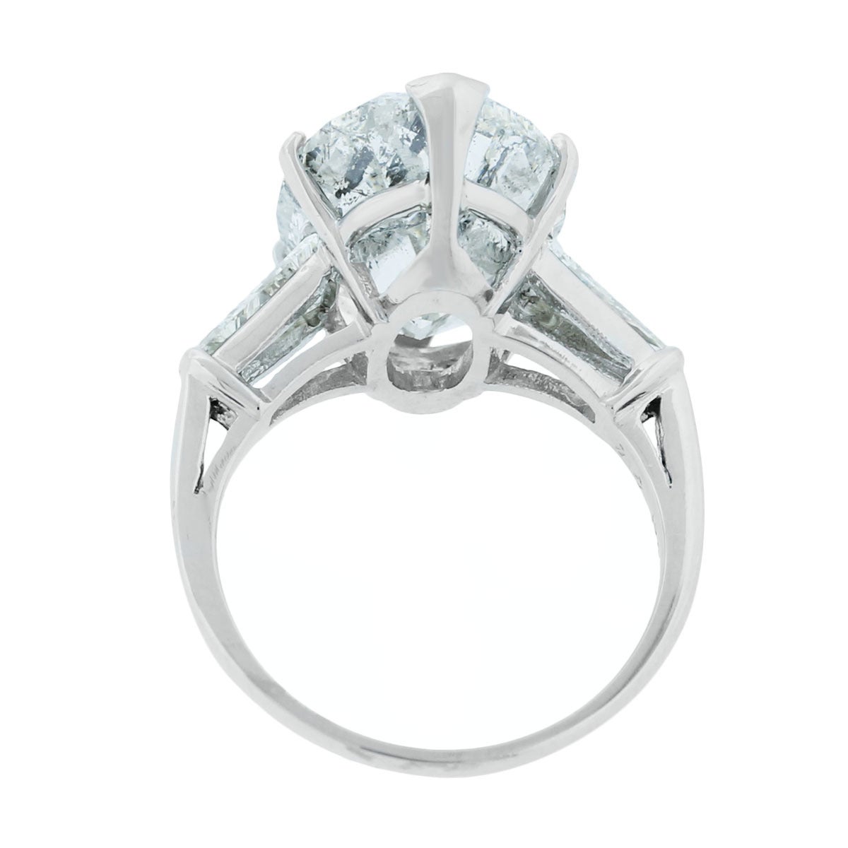 9.05 Carat Oval Diamond Platinum Engagement Ring In Excellent Condition In Boca Raton, FL
