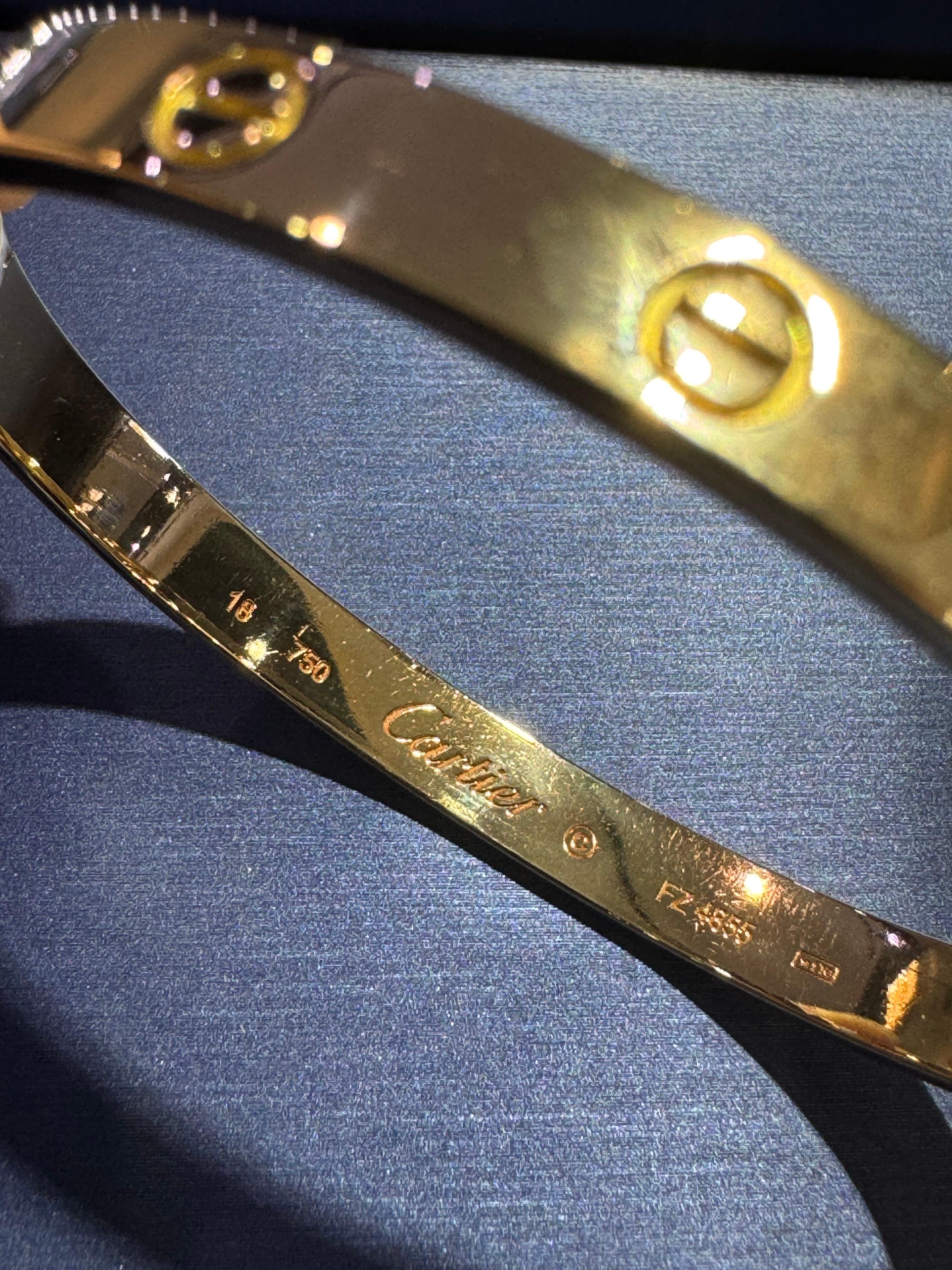Cartier LOVE 18k Gelbgold Größe 18 Armspange Armband im Angebot 5