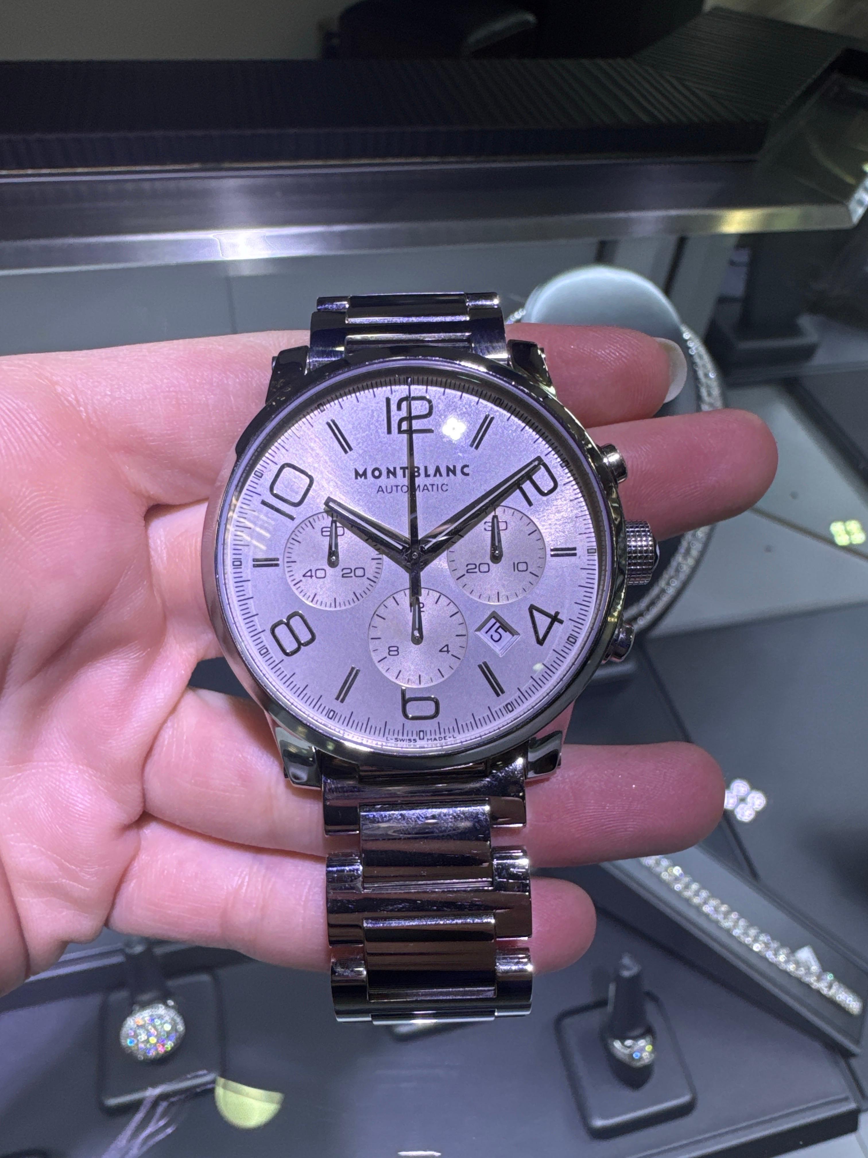 Mont Blanc Stainless Steel Timewalker Chronograph Automatic Wristwatch En Stock en Excelente estado para la venta en Boca Raton, FL