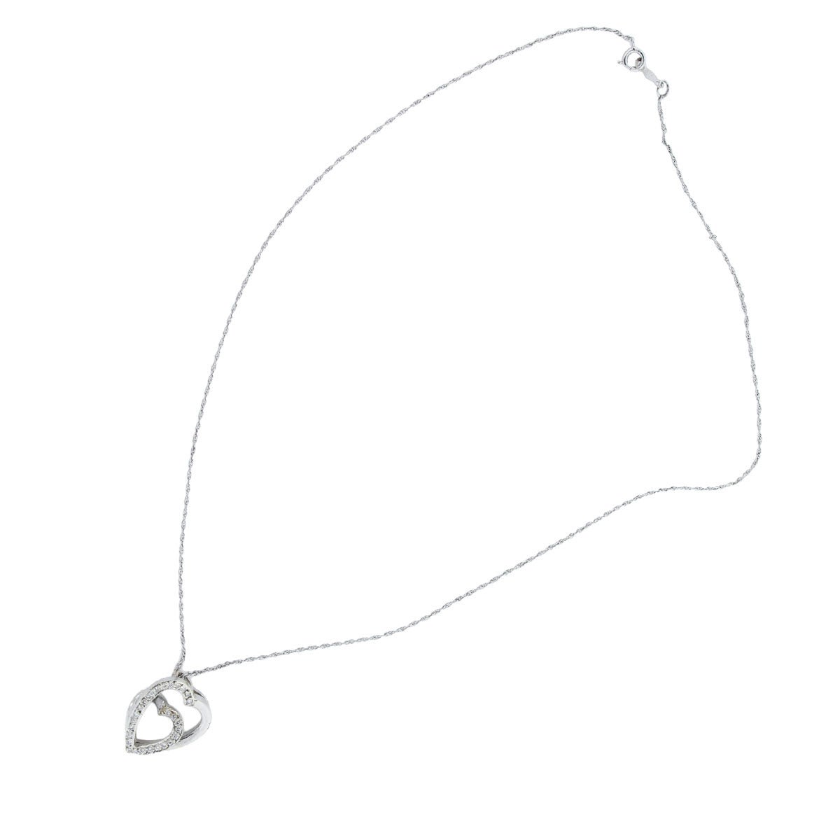 Cartier Diamond Gold Heart Slide Pendant on Necklace