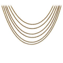 Cartier Yellow Gold Six Strand Necklace