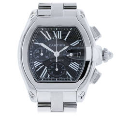 Cartier Stainless Steel Roadster XL Chronograph Wristwatch Ref W62020X6