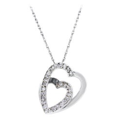 Cartier Diamond Gold Heart Slide Pendant on Necklace
