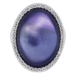 Roberto Coin Mother-of-Pearl Amethyst Diamond Gold Ring