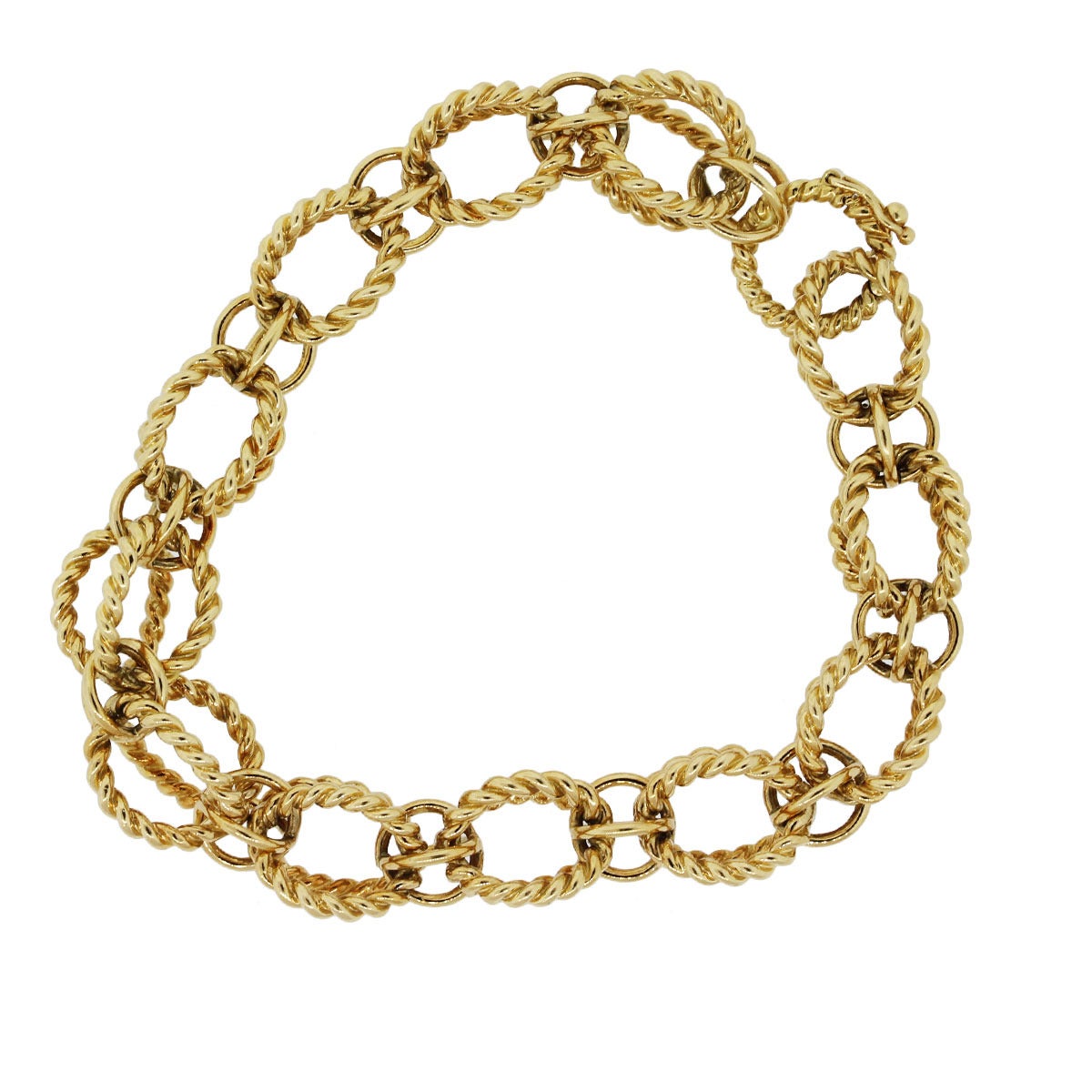 Tiffany and Co. Schlumberger Gold Rope Link Bracelet at 1stdibs