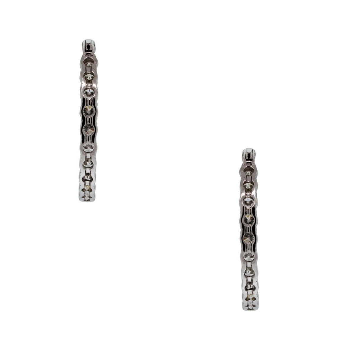 Women's Diamond Gold Inside Out Hoop Earrings