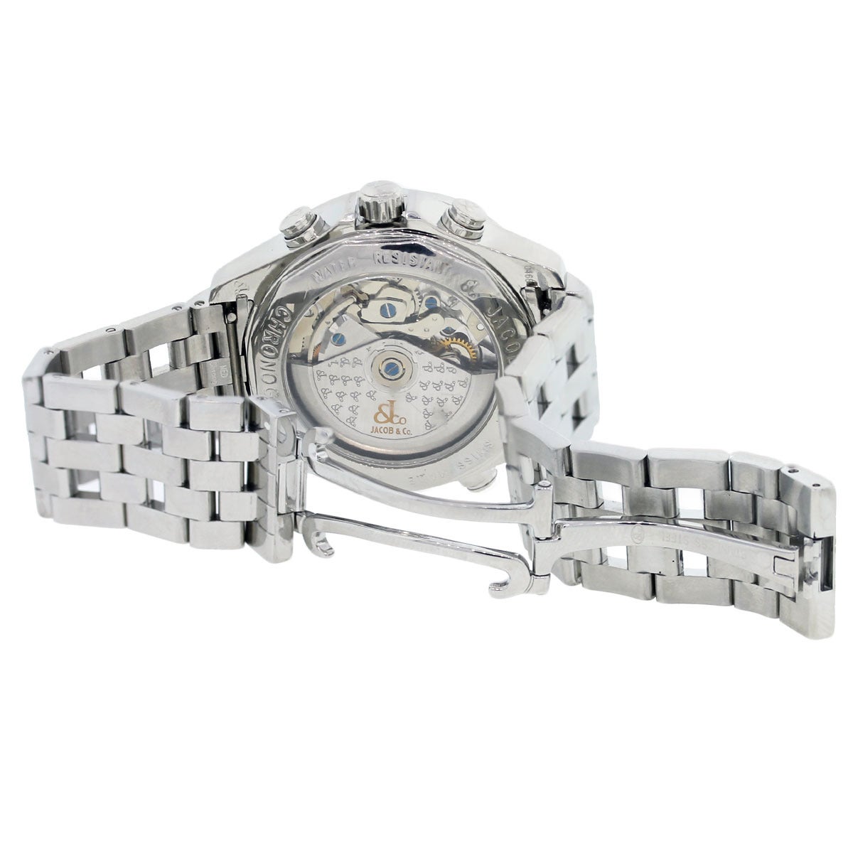 Women's or Men's Jacob & Co. Stainless Steel Diamond Bezel Chronograph Automatic Wristwatch
