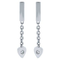 Cartier Diamond Gold Heart Dangle Earrings