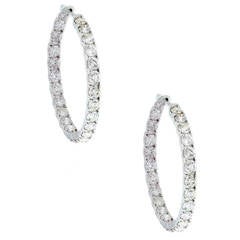 Diamond Gold Inside Out Hoop Earrings