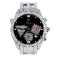 Jacob & Co. Stainless Steel Diamond Bezel Chronograph Automatic Wristwatch