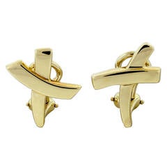 Tiffany & Co. Paloma Picasso Yellow Gold X Stud Earrings