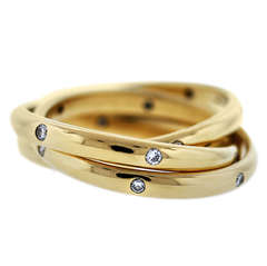 Cartier 18k Yellow Gold Diamond Constellation Trinity Ring