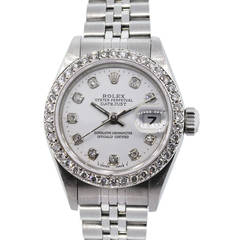 Rolex Lady's Stainless Steel Diamond Datejust Automatic Wristwatch Ref 79190